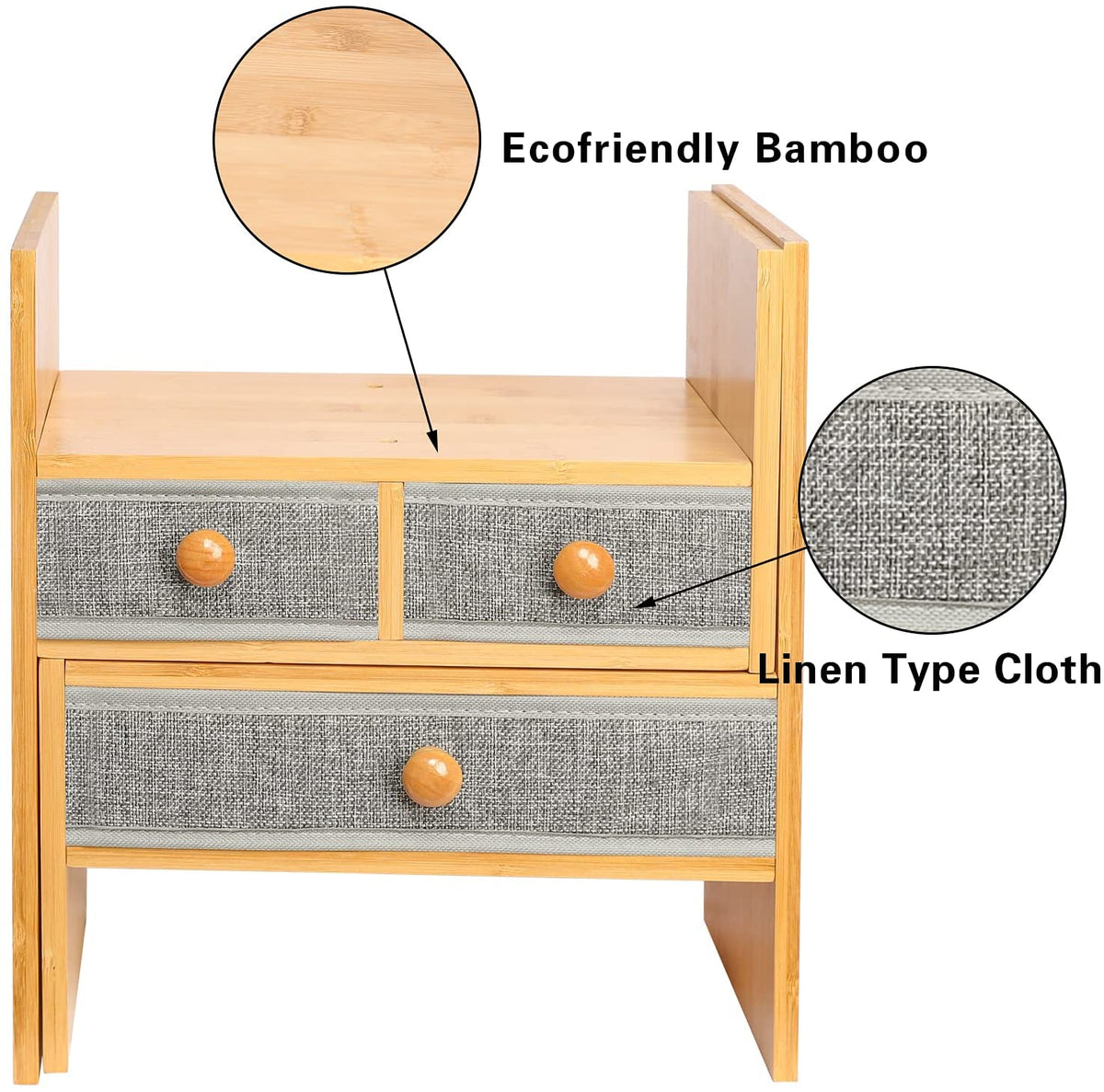 Bamboo Expandable Desktop Bookshelf Counter Bookcase Adjustable with D ...