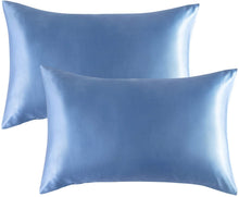 Load image into Gallery viewer, Satin Pillowcase for Hair and Skin, 2-Pack Pillow Cases - Satin Pillow Covers with Envelope Closure, Airy Blue