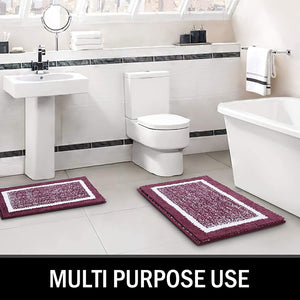 Bathroom Rug Mat, Ultra Soft and Water Absorbent Bath Rug, Bath Carpet, Machine Wash/Dry, for Tub, Shower, and Bath Room (Purple)