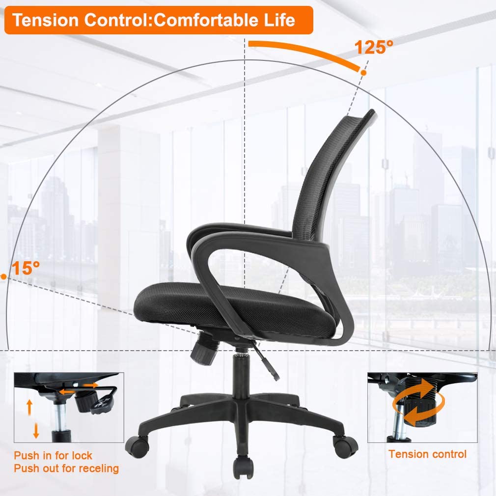 Office Chair, Ergonomic Desk Chair, Lumbar Support, Adjustable