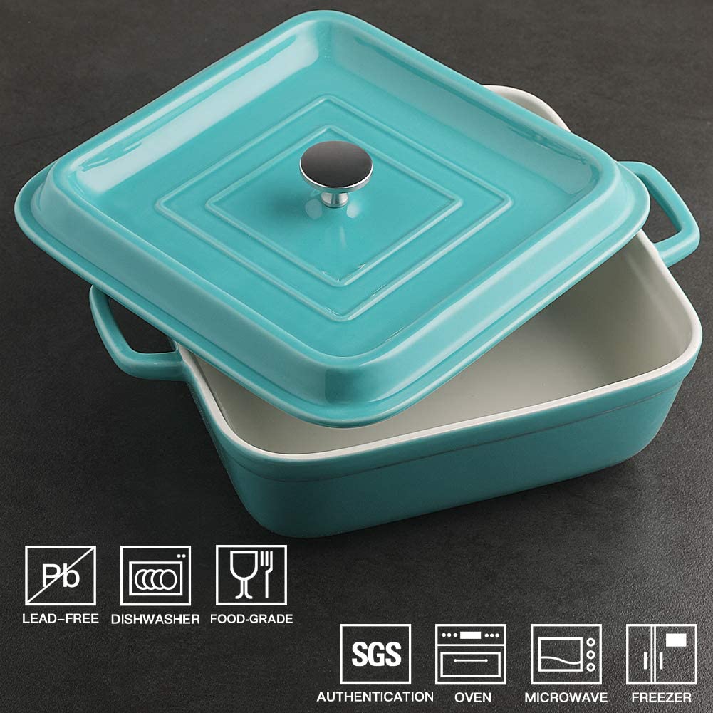 Large Strong Ceramic Baking Dish, Turquoise Baking Pan, Ceramic Lasagna Dish,  Wedding Gift Ideas, Stoneware Casserole Dish 