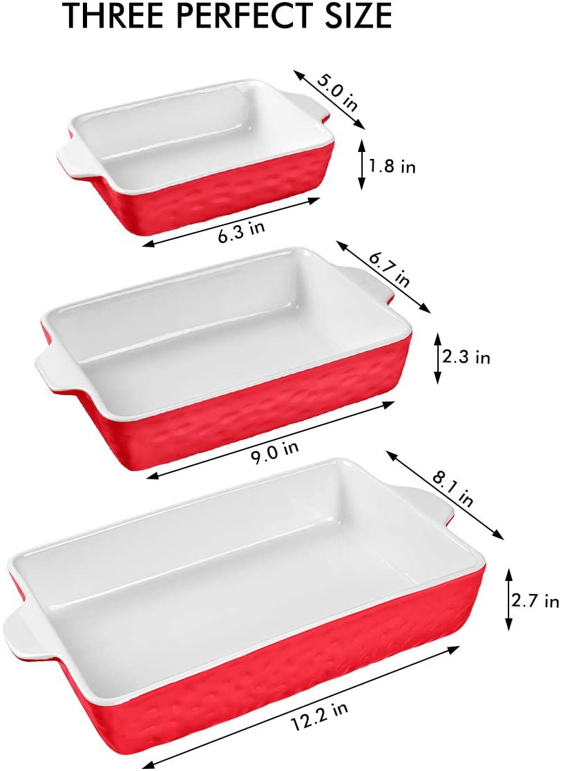 SWEEJAR Ceramic Bakeware Set, Rectangular Baking Dish for Cooking