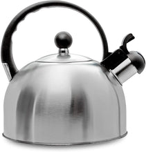 Load image into Gallery viewer, 2.5 Liter Whistling Tea Kettle - Modern Stainless Steel Whistling Tea Pot for Stovetop with Cool Grip Ergonomic Handle (Stainless Steel)