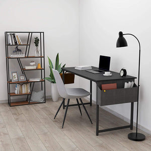 Computer Desk 32" Study Writing Table for Home Office, Modern Simple Style PC Desk, Black Metal Frame, Black