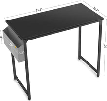 Load image into Gallery viewer, Computer Desk 32&quot; Study Writing Table for Home Office, Modern Simple Style PC Desk, Black Metal Frame, Black