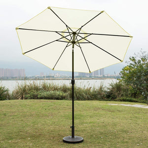Patio, Lawn & Garden 9' Patio Umbrella Outdoor Table Umbrella with 8 Sturdy Ribs (Beige)