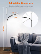 Load image into Gallery viewer, LED Floor Lamp, 4 Brightness Levels &amp; 4 Colors Dimmable Floor Lamp Modern Standing Light Adjustable Gooseneck Task Lighting for Reading Living Room Bedroom Office Piano