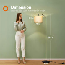 Load image into Gallery viewer, Floor Lamp for Living Room with Lamp Shade and 9W LED Bulb Modern Standing Lamp Floor Lamps for Bedrooms Black