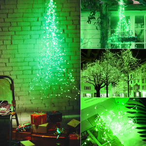 Outdoor Solar String Lights, 2 Pack 33Feet 100 Led Solar Powered Fairy Lights with 8 Modes Waterproof Copper Wire Lights for Indoor Outdoor Patio Yard Trees Party Decor (Green)