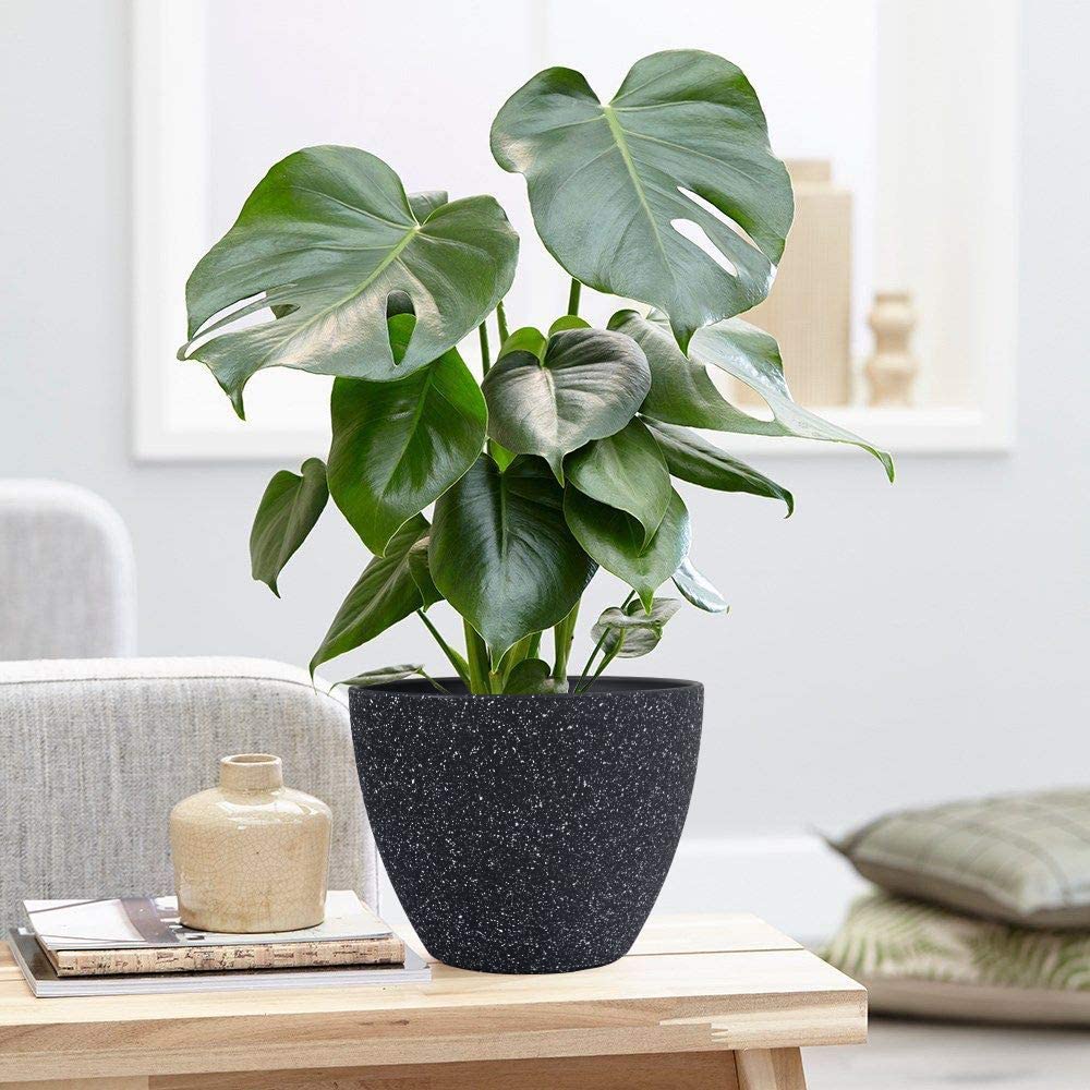 black modern plant pots Flower Pots Indoor Outdoor Planter