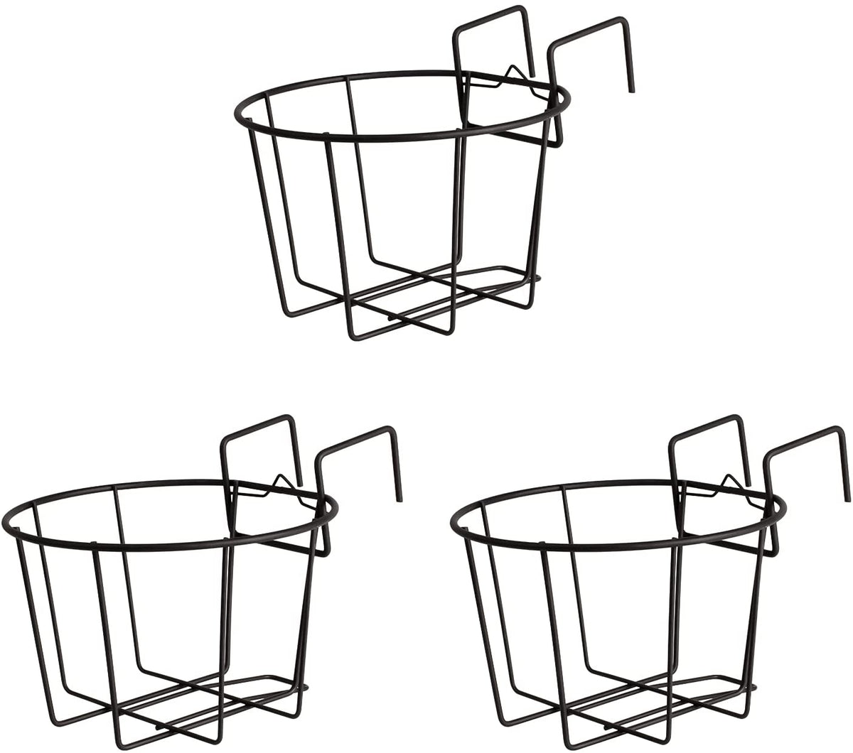 Hanging Railing Planters,Flower Pot Holder Hanger,Black Balcony Plante –  TreeLen
