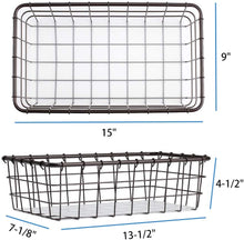 Load image into Gallery viewer, 2PK-Wire Storage Basket for Kitchen Pantry Bathroom Large Metal Farmhouse Food Fruit Produce Organizer Bins for Cabinet Freezer Shelves-Bronze