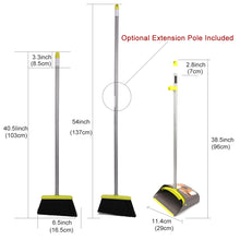 Load image into Gallery viewer, Broom and Dustpan＆Dust pan Set-Upright Broom and Dustpan Combo with Long Extendable Handle for Lobby Kitchen Room Floor Best Cleaning Supplies