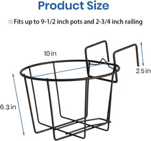 Load image into Gallery viewer, TreeLen 3Pack 10inch Railing Planters Outdoor Balcony Hanging Baskets for Plants Fence Planters Metal Potted Stand Indoor Porch Railing Planters Flower Pot Holder
