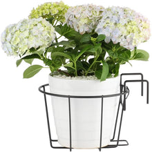 Load image into Gallery viewer, TreeLen 3Pack 10inch Railing Planters Outdoor Balcony Hanging Baskets for Plants Fence Planters Metal Potted Stand Indoor Porch Railing Planters Flower Pot Holder