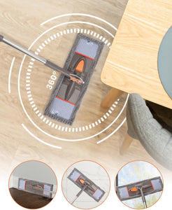 Microfiber Mops for Floor Cleaning,Flat Floor Mop with 2 Reusable Washable Pads,Wet Dry Mop for Hardwood, Vinyl, Laminate, Tile Floor Cleaning Gray