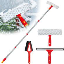 Load image into Gallery viewer, Long Handle Window Cleaning Kit,Rotatable Rubber Squeegee and Microfiber Scrubber,with Window Track Cleaning Tools- Window Cleaner Tool for Indoor Outside Window Glass Door Mirror Car Windshield