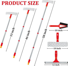 Load image into Gallery viewer, Long Handle Window Cleaning Kit,Rotatable Rubber Squeegee and Microfiber Scrubber,with Window Track Cleaning Tools- Window Cleaner Tool for Indoor Outside Window Glass Door Mirror Car Windshield