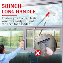 Load image into Gallery viewer, Long Handle Window Cleaning Kit,Rotatable Rubber Squeegee and Microfiber Scrubber,with Window Track Cleaning Tools- Window Cleaner Tool for Indoor Outside Window Glass Door Mirror Car Windshield