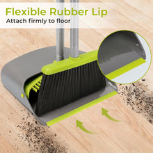 Load image into Gallery viewer, Broom and Dustpan Comb Set for Home, 52&quot; Long Handle Standing Dustpan for Home Room Kitchen Office Lobby Outdoor Floor Use