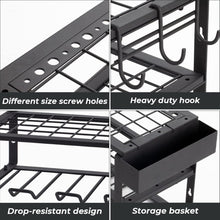 Load image into Gallery viewer, TreeLen Power Tool Organizer Wall Mount, Power Tool Holder 3 Layers Heavy Duty Drill Holder Suitable for Garage, Workshop and Warehouse