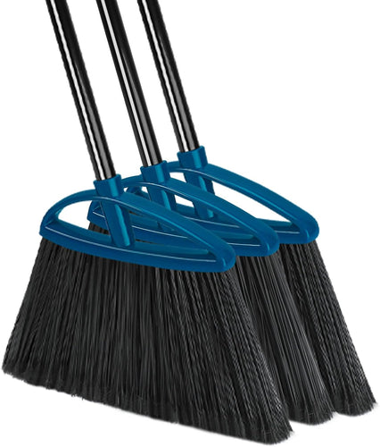 3 Pack Outdoor Broom Heavy Duty 60''Large Brooms for Sweeping Patio Garage Lobby Yard Garden Kitchen Indoor House Angle Broom Office Commercial Broom