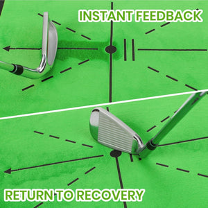 Golf Mats Practice Indoor Outdoor Path Feedback Golf Training Mat 16"X12" Detection Batting Extra Replaceable Golf Impact Mat Golf Gifts for Men/Women