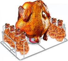 Load image into Gallery viewer, Beer Can Chicken Holder 2in1 Chicken Wing/Leg Rack for Smoker,Oven,Grill,Roasting Rack