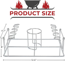 Load image into Gallery viewer, Beer Can Chicken Holder 2in1 Chicken Wing/Leg Rack for Smoker,Oven,Grill,Roasting Rack