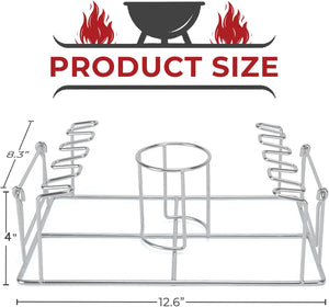 Beer Can Chicken Holder 2in1 Chicken Wing/Leg Rack for Smoker,Oven,Grill,Roasting Rack