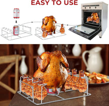 Load image into Gallery viewer, Beer Can Chicken Holder 2in1 Chicken Wing/Leg Rack for Smoker,Oven,Grill,Roasting Rack