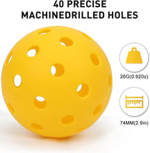 Load image into Gallery viewer, Pickleball Balls,12-Pack 40 Holes Outdoor Pickleball Balls Indoor Pickleballs Play High Elasticity for Beginners Professional All Skill Levels