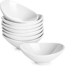 Load image into Gallery viewer, Ceramic Dip Bowls, 3 Oz 8 Pack White Dipping Bowls, Mini Serving Bowls for Side Dishes, Sushi Soy Sauce Dish, Gravy Boat Porcelain Dipping Sauce Cups for BBQ and Party Dinner
