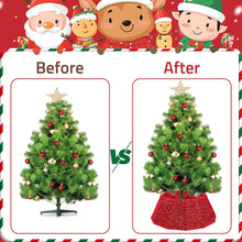 Load image into Gallery viewer, Sequin Christmas Tree Collar 31.5inch,Tree Skirt for Halloween Christmas Decoration 12-Sided Xmas Tree Base Cover (Red)