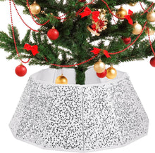Load image into Gallery viewer, Sequin Christmas Tree Collar 31.5inch,Tree Skirt for Halloween Christmas Decoration 12-Sided Xmas Tree Base Cover(Silver)