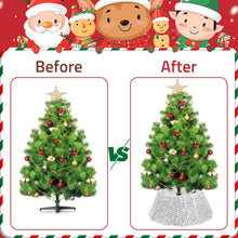 Load image into Gallery viewer, Sequin Christmas Tree Collar 31.5inch,Tree Skirt for Halloween Christmas Decoration 12-Sided Xmas Tree Base Cover(Silver)