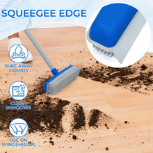 Load image into Gallery viewer, Hair Removal Broom for Fur Remover Pet Hair Rubber Broom Carpet Rake Silicone Floor Brushes with Squeegee-Blue