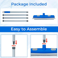Load image into Gallery viewer, Hair Removal Broom for Fur Remover Pet Hair Rubber Broom Carpet Rake Silicone Floor Brushes with Squeegee-Blue