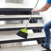 Load image into Gallery viewer, 3 Packs Indoor Brooms for Sweeping Hardwood Floor Green Angle Broom with 55” Long Handle for Kitchenette Floor Cleaning
