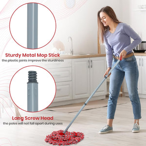 Mop Floor Cleaning, Microfiber Twist Hardwood Floor Mops, Traditional Deck Mop for Wooden Floor, Laminate, Tile