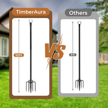 Load image into Gallery viewer, 10 Ft String Light Poles for Outside, 4 Pack Heavy-Duty Metal Poles for Outdoor Hanging Lights with Fence Brackets, Outdoor String Light Pole Stand for Patio, Backyard, Garden