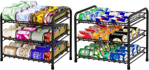 Pack of 2 Can Storage Organizer Pantry, Canned Food Organizers for Kitchen Dispenses 72 Cans-Black