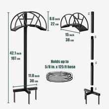 Load image into Gallery viewer, Garden Hose Holders for Outside, Water Hose Holder Freestanding, Black Ground Hose Stand