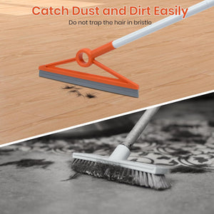 Air Broom with Removable Rubber Strip and Broom Bristle, Silicone Broom for Indoor Cleaning, Multifunctional Floor Squeegee for Dust, Hair, Liquids