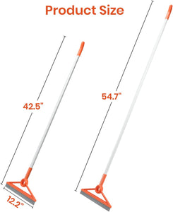 Air Broom with Removable Rubber Strip and Broom Bristle, Silicone Broom for Indoor Cleaning, Multifunctional Floor Squeegee for Dust, Hair, Liquids