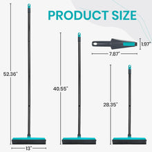 Load image into Gallery viewer, Pet Hair Removal Broom Carpet Rake Rubber Broom with Squeegee Rug Rake to Fluff Carpet
