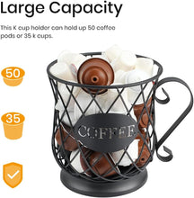 Load image into Gallery viewer, TreeLen K Cup Holder Coffee Pod Holders for 35 Kcups Keurig Storage Organizer Coffee Bar Accessories for Counter - Matte Black