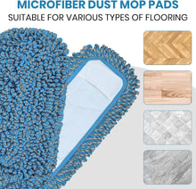 Load image into Gallery viewer, 2 Pack Reusable Mop Pads for MAVRIZ Dust Mop Refill Microfiber Mop Pad for Hardwood Floor Cleaning Machine Washable Replacement Mop Pads