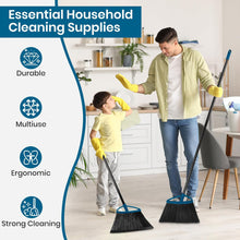 Load image into Gallery viewer, TREELEN 3 Pack Heavy Duty Broom Outdoor with 60&quot; Long Handle Stiff Bristle Kitchen Broom for Sweeping Indoor Angle Broom for Shop Restaurant Garage Patio