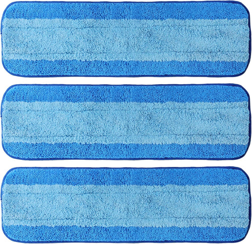 3 Pack Microfiber Cleaning Pads for Bona Mop, Reusable Microfiber Mop Pads for 18 Inch Mop, Hardwood Floor Replacement Cleaning Mop Pads, Machine Washes